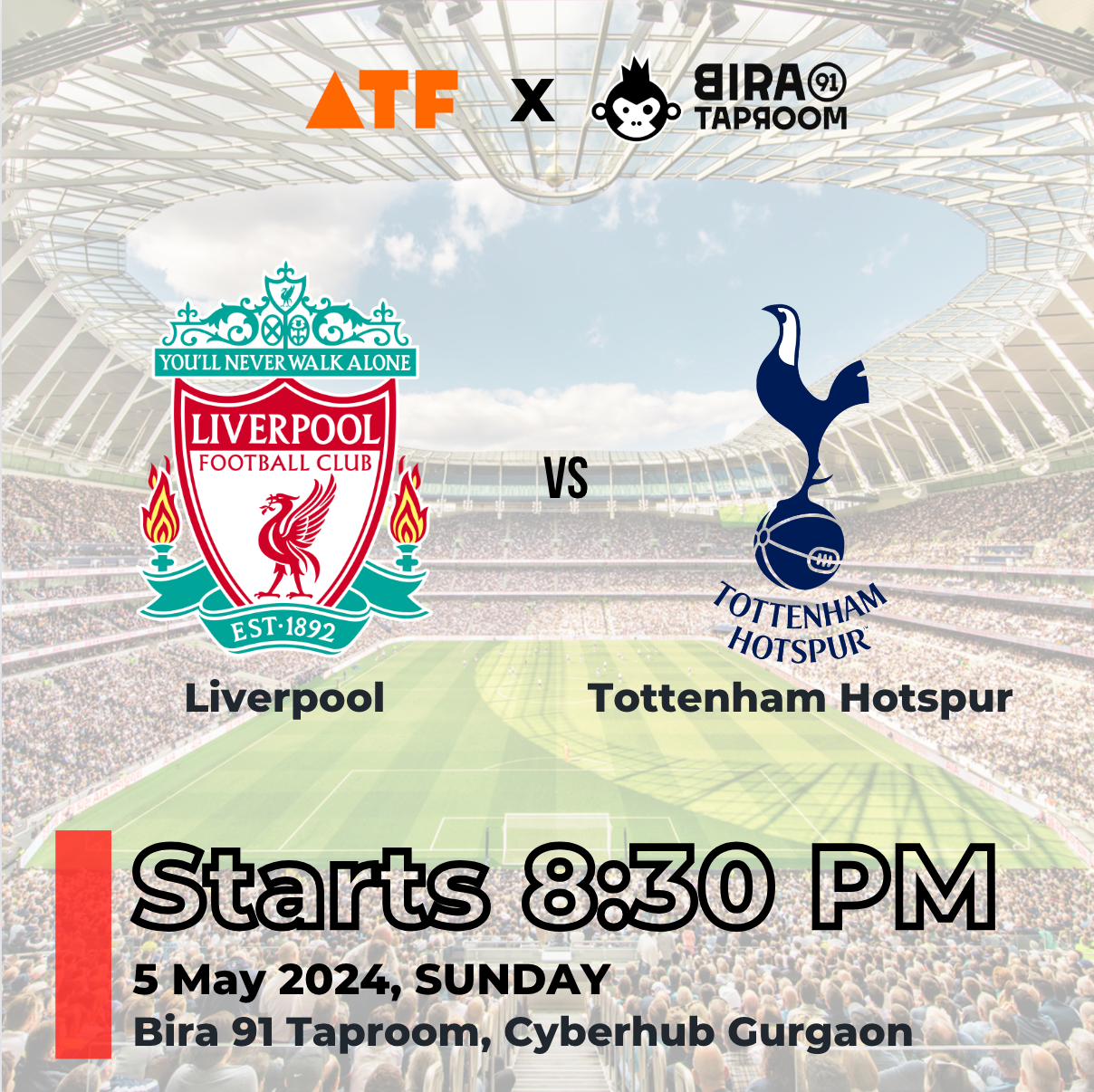 Liverpool vs Tottenham : EPL Screenings, Gurgaon